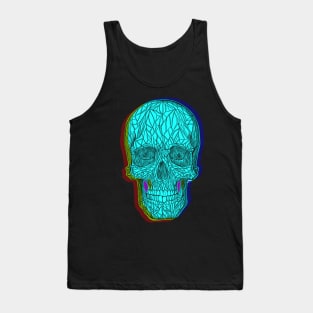 Light blue skull with colorful fades Tank Top